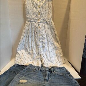 Girls Bundle -size 14 Ralph Lauren Dress, size 12 Old Navy jeans and shorts